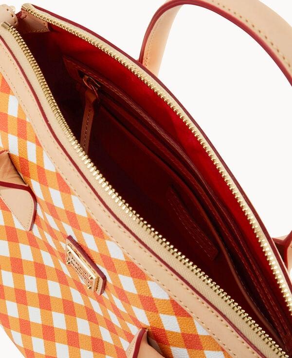 Dooney & Bourke Gingham II Domed Satchel Orange