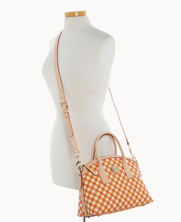 Dooney & Bourke Gingham II Domed Satchel Orange