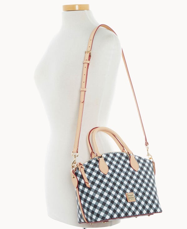 Dooney & Bourke Gingham II Geena Satchel Black