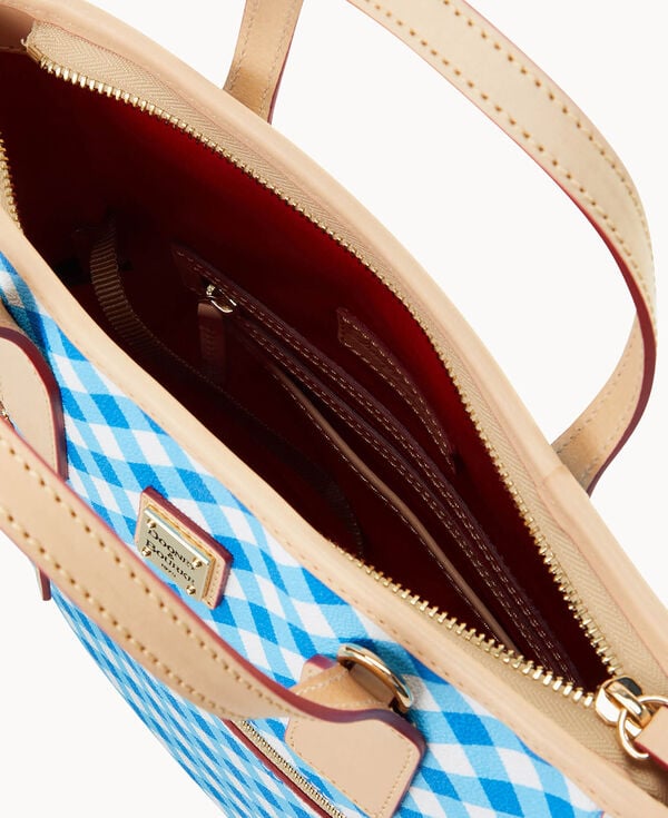 Dooney & Bourke Gingham II Handle Tote Sky Blue