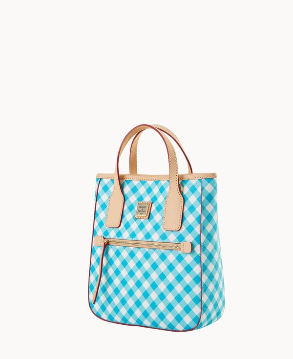 Dooney & Bourke Gingham II Small Handle Tote Aqua
