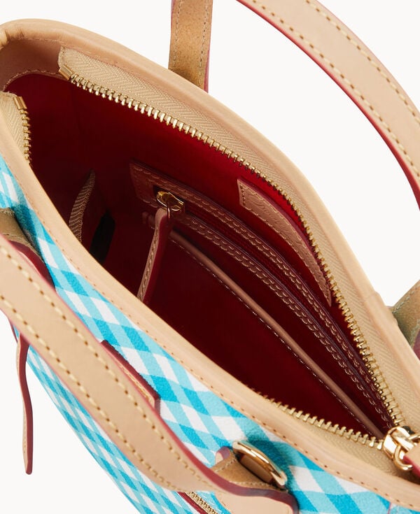 Dooney & Bourke Gingham II Small Handle Tote Aqua