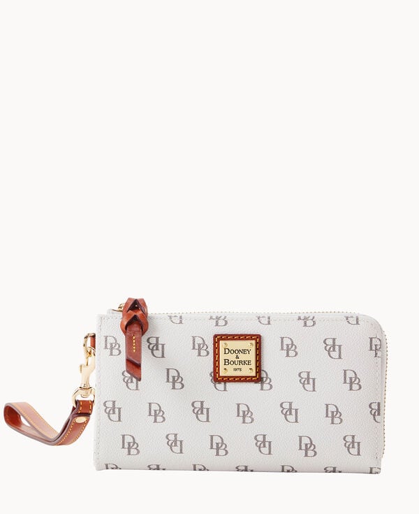 dooney & bourke Gretta Folded Zip Wristlet Bone