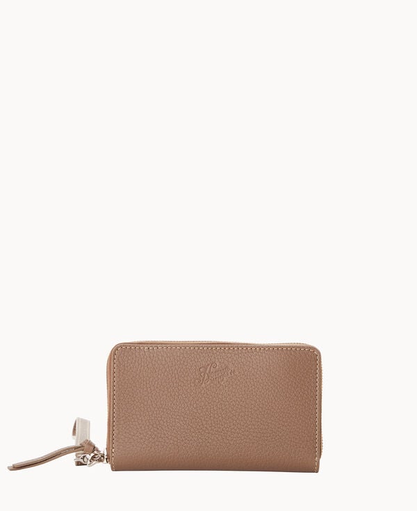 dooney & bourke Henrys Zip Around Wristlet Taupe