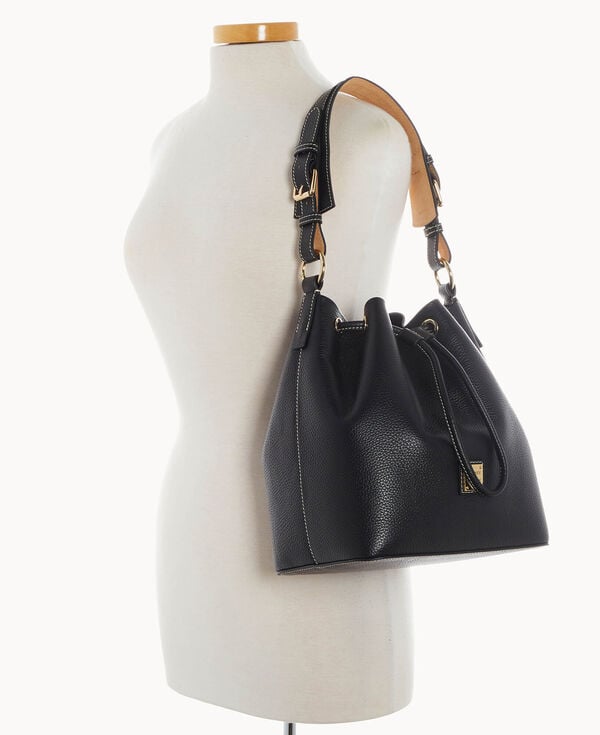 Dooney & Bourke Lucca Leather Drawstring Black