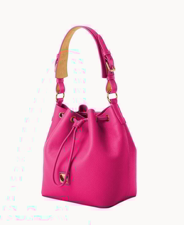 Dooney & Bourke Lucca Leather Drawstring Fuchsia