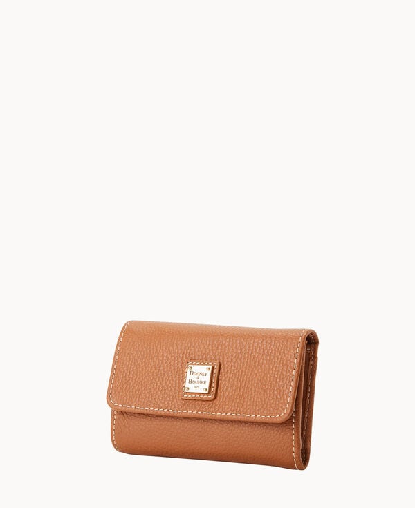 Dooney & Bourke Lucca Leather Flap Wallet Caramel