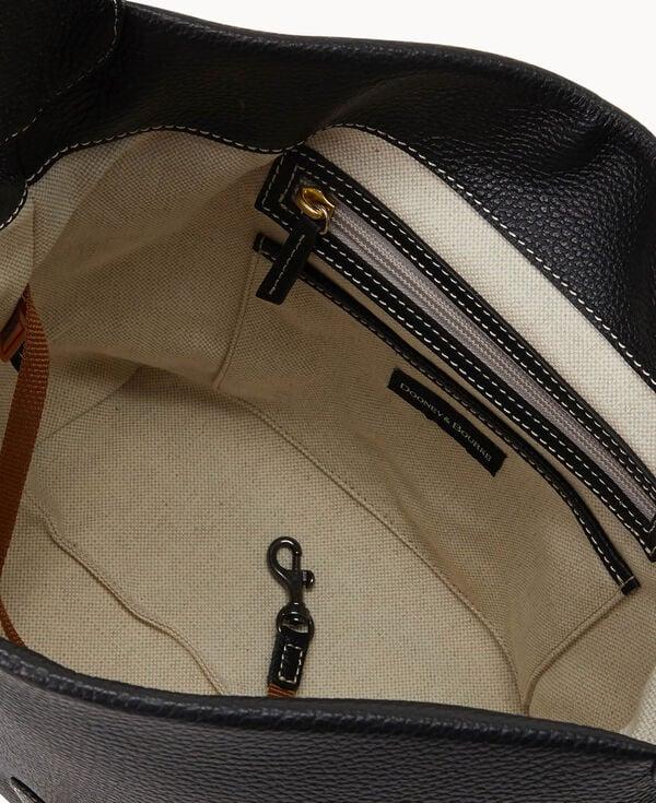 Dooney & Bourke Lucca Leather Logo Lock Hobo Black