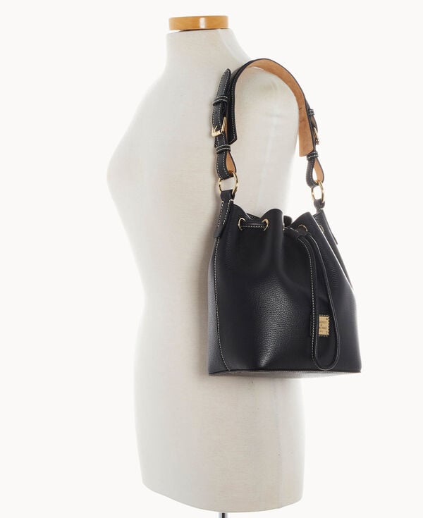 Dooney & Bourke Lucca Leather Small Drawstring Black