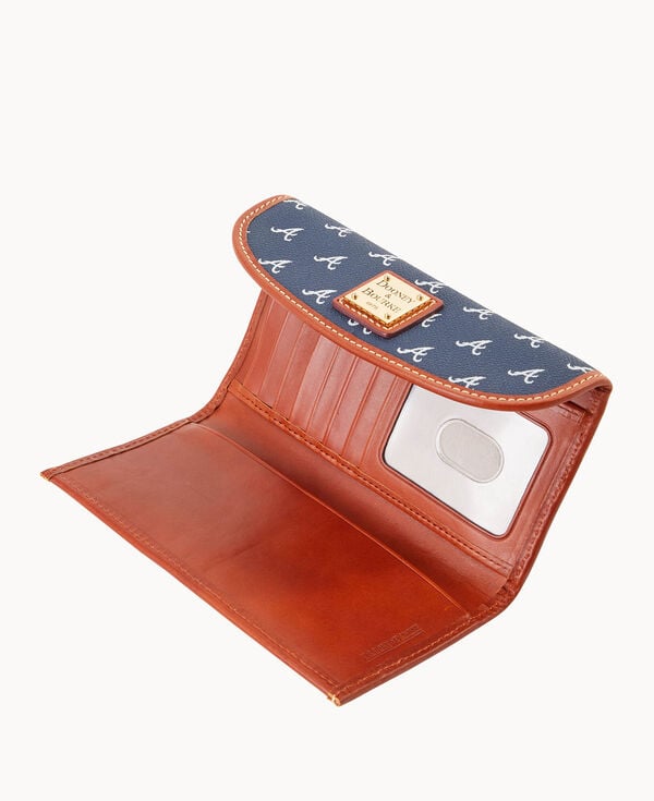 Dooney & Bourke MLB Braves Continental Clutch Navy