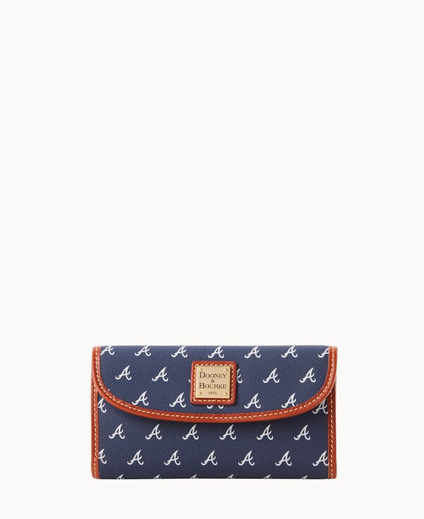 dooney & bourke MLB Braves Continental Clutch Navy