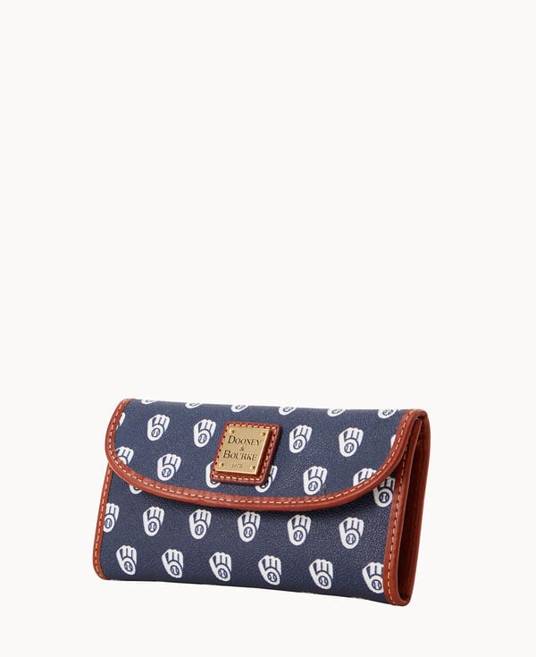 Dooney & Bourke MLB Brewers Continental Clutch Navy