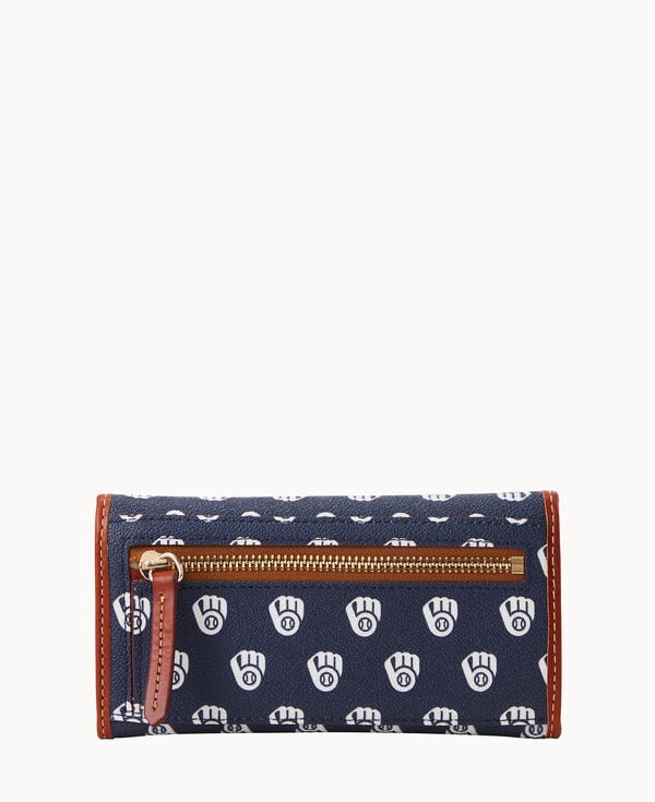 Dooney & Bourke MLB Brewers Continental Clutch Navy