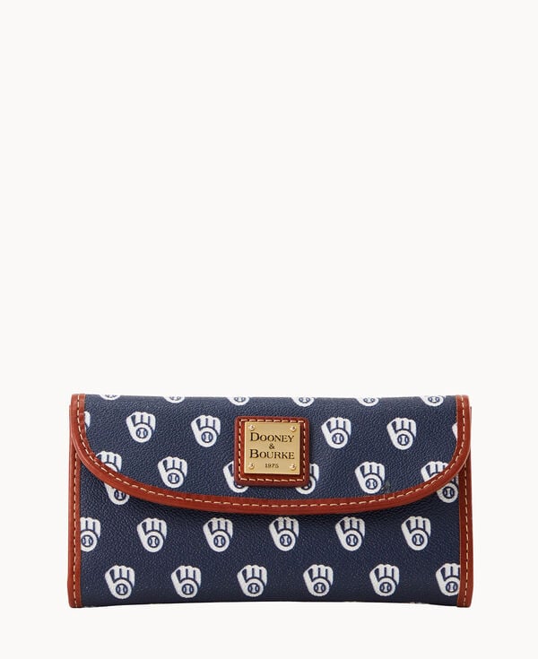 dooney & bourke MLB Brewers Continental Clutch Navy