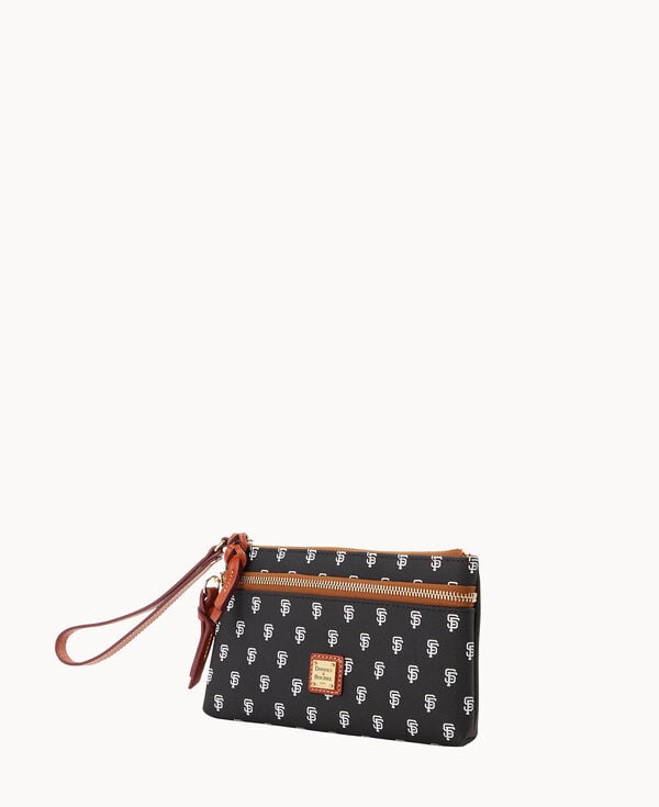 Dooney & Bourke MLB Giants Double Zip Wristlet Black