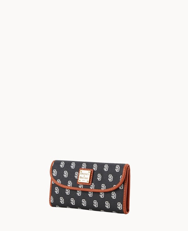 Dooney & Bourke MLB Padres Continental Clutch Black