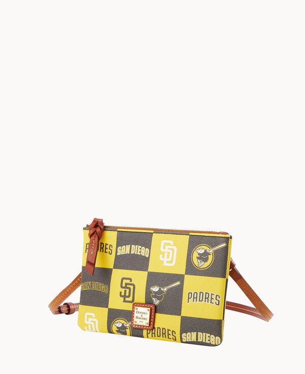Dooney & Bourke MLB Padres Top Zip Crossbody Brown