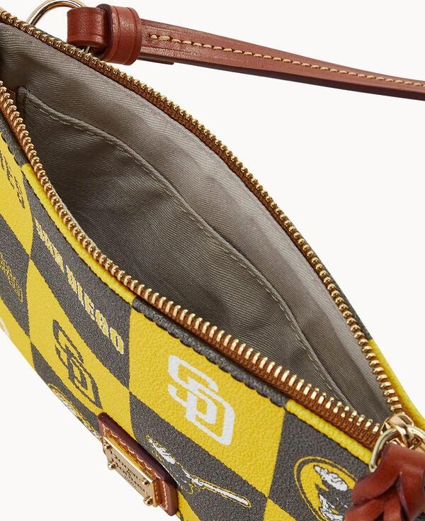Dooney & Bourke MLB Padres Top Zip Crossbody Brown