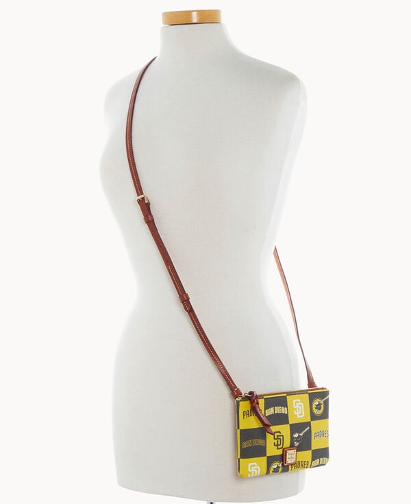 Dooney & Bourke MLB Padres Top Zip Crossbody Brown