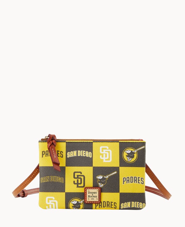dooney & bourke MLB Padres Top Zip Crossbody Brown