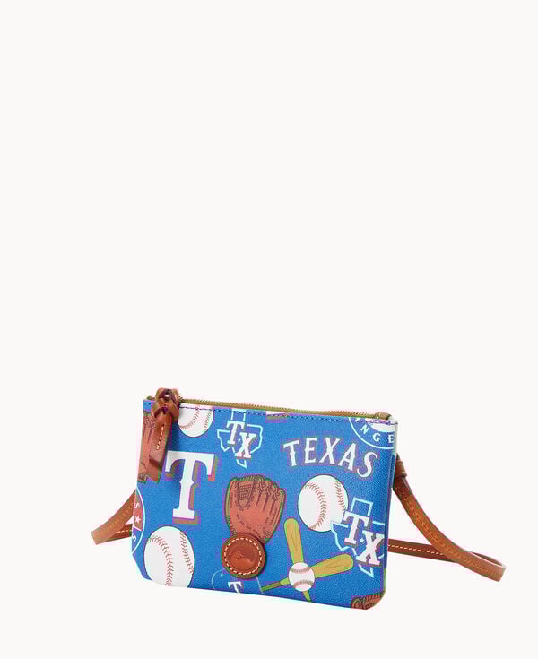 Dooney & Bourke MLB Rangers Top Zip Crossbody Blue