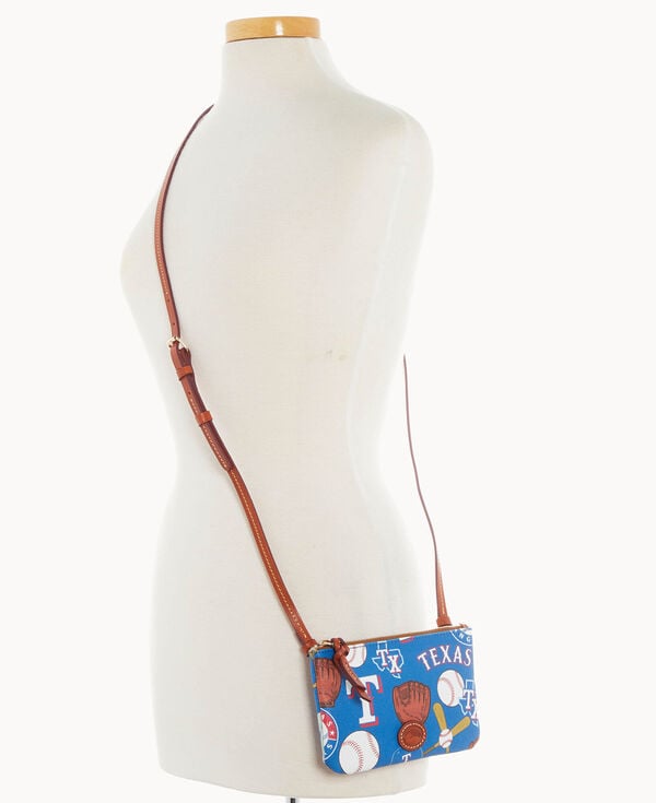 Dooney & Bourke MLB Rangers Top Zip Crossbody Blue