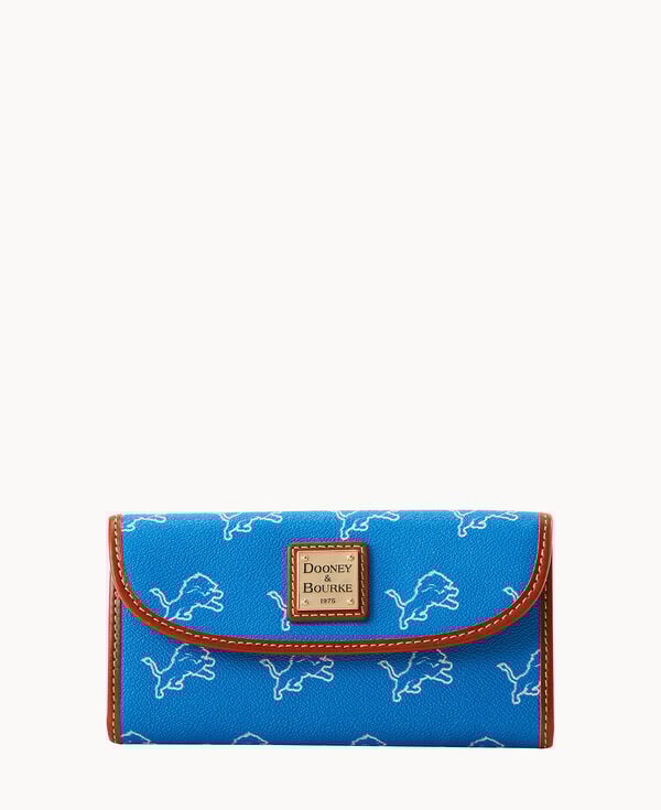 dooney & bourke NFL Lions Continental Clutch Blue