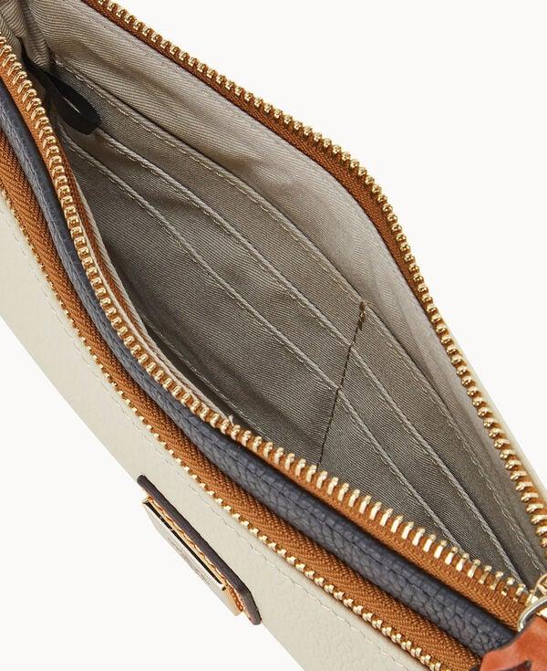 Dooney & Bourke NFL Saints Double Zip Wristlet Bone