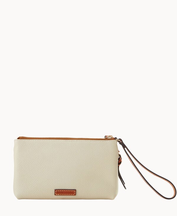 Dooney & Bourke NFL Saints Double Zip Wristlet Bone