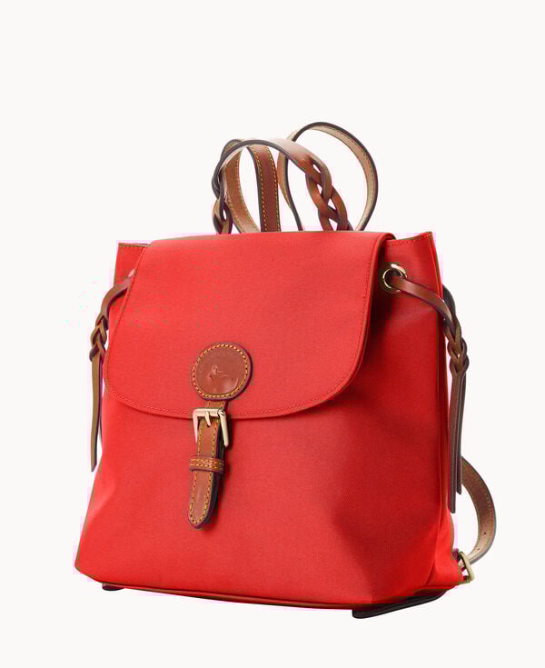 Dooney & Bourke Nylon Flap Backpack Red