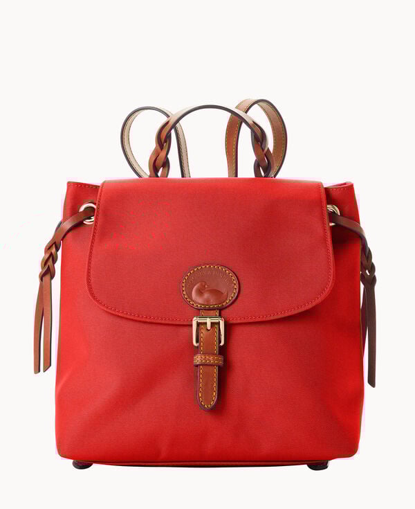 dooney & bourke Nylon Flap Backpack Red