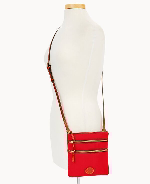 Dooney & Bourke Nylon North South Triple Zip Red