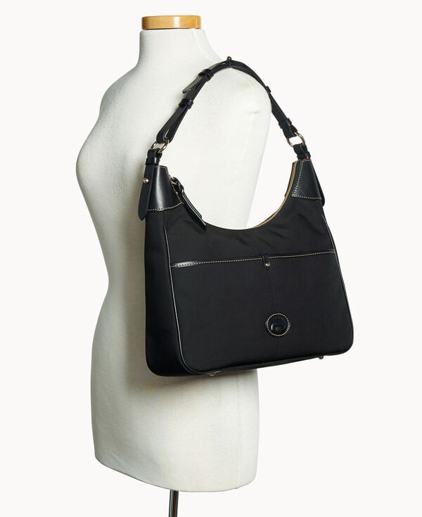 Dooney & Bourke Nylon Rebecca Hobo Black Black