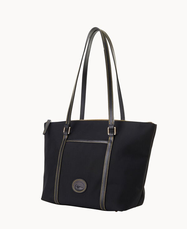 Dooney & Bourke Nylon Zip Pocket Tote Black Black