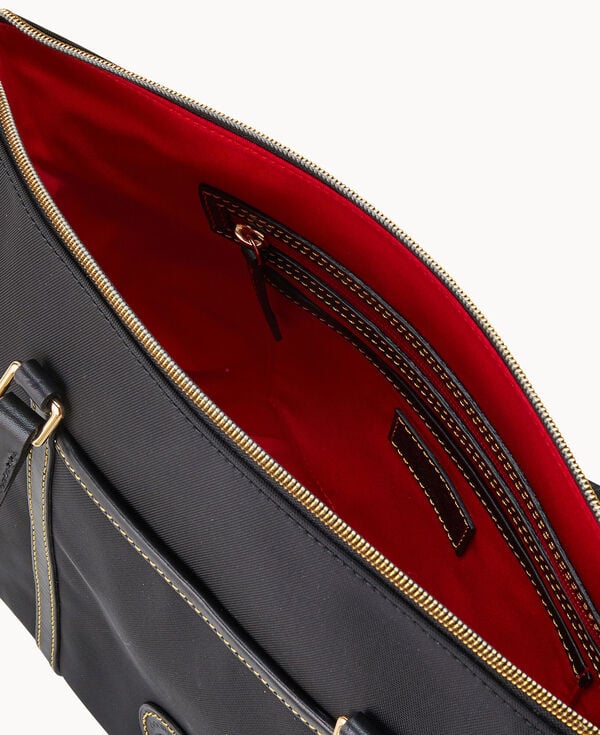 Dooney & Bourke Nylon Zip Pocket Tote Black Black