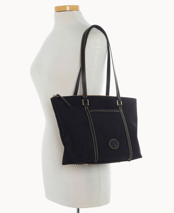 Dooney & Bourke Nylon Zip Pocket Tote Black Black