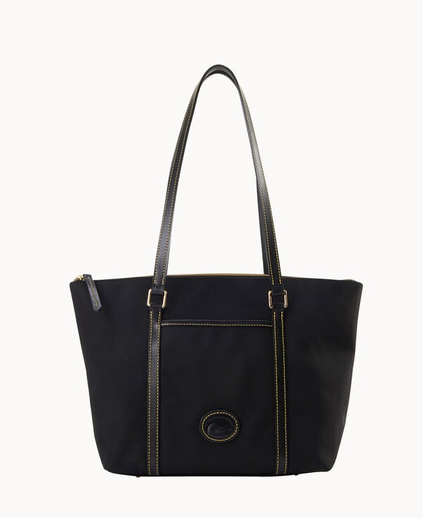 dooney & bourke Nylon Zip Pocket Tote Black Black