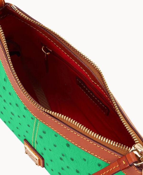 Dooney & Bourke Ostrich Crossbody Pouch Kelly Green