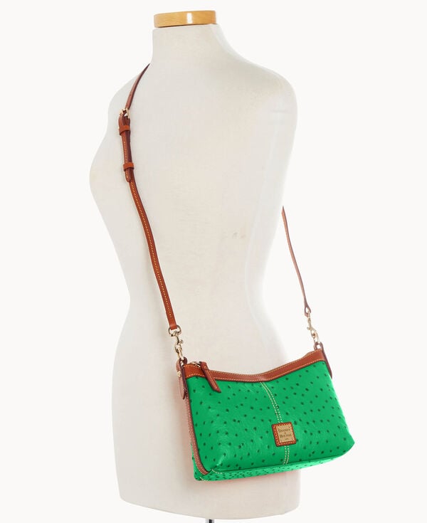 Dooney & Bourke Ostrich Crossbody Pouch Kelly Green