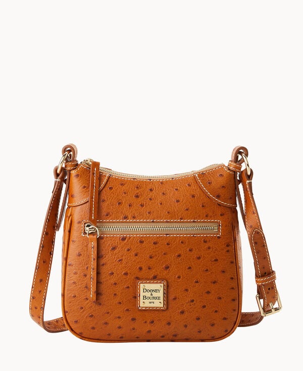 dooney & bourke Ostrich Front Zip Crossbody Caramel
