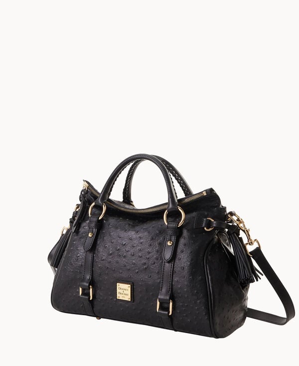 Dooney & Bourke Ostrich Large Satchel Black Black