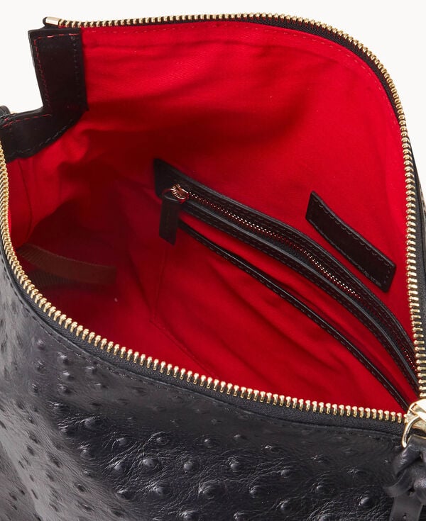 Dooney & Bourke Ostrich Large Satchel Black Black