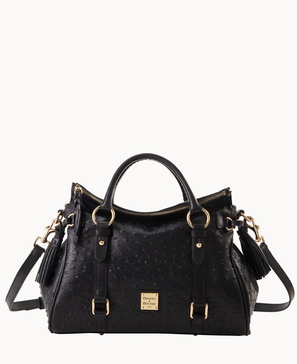 dooney & bourke Ostrich Large Satchel Black Black