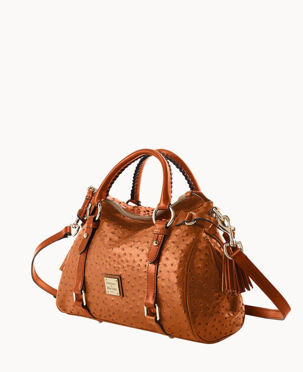 Dooney & Bourke Ostrich Satchel Caramel