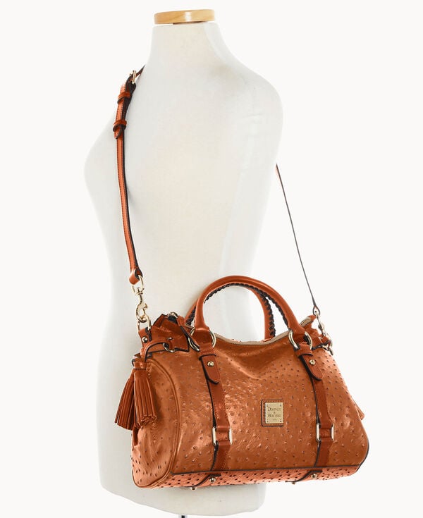 Dooney & Bourke Ostrich Satchel Caramel