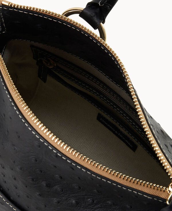 Dooney & Bourke Ostrich Satchel With Pocket Black