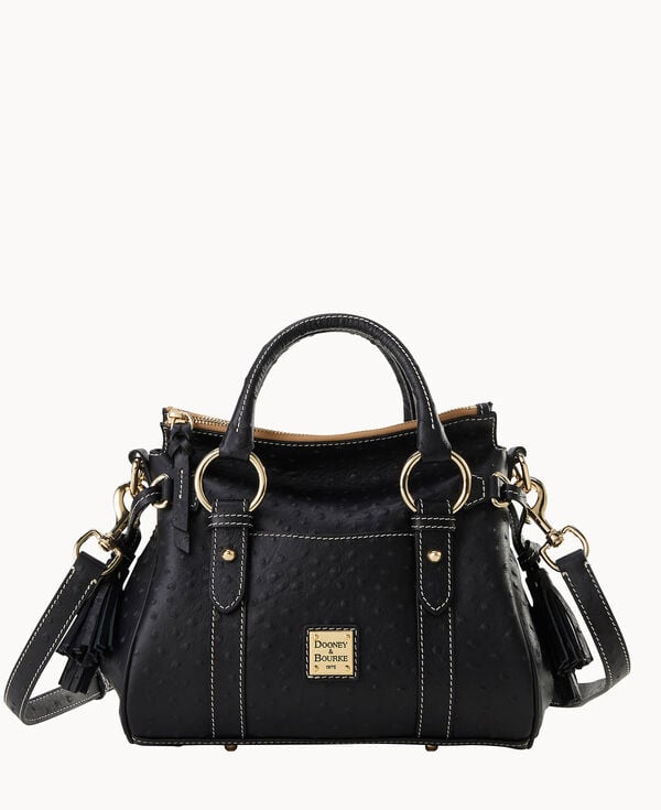 dooney & bourke Ostrich Satchel With Pocket Black
