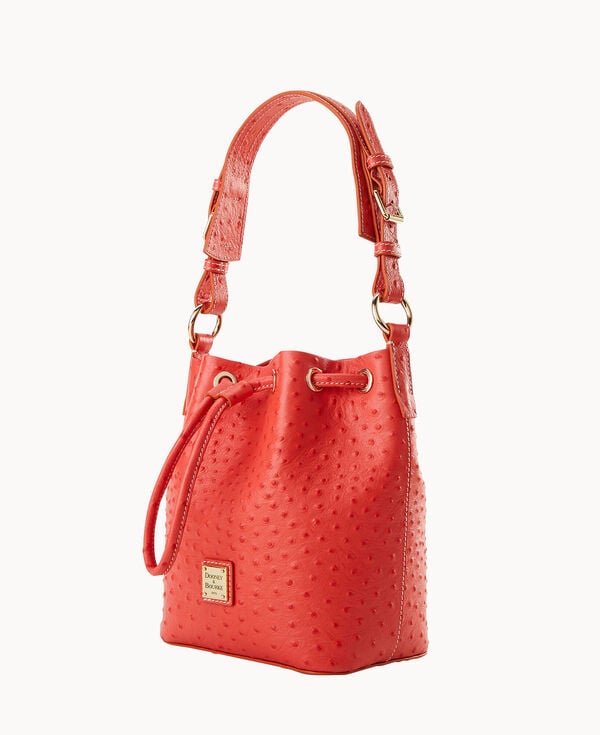 Dooney & Bourke Ostrich Small Drawstring Geranium