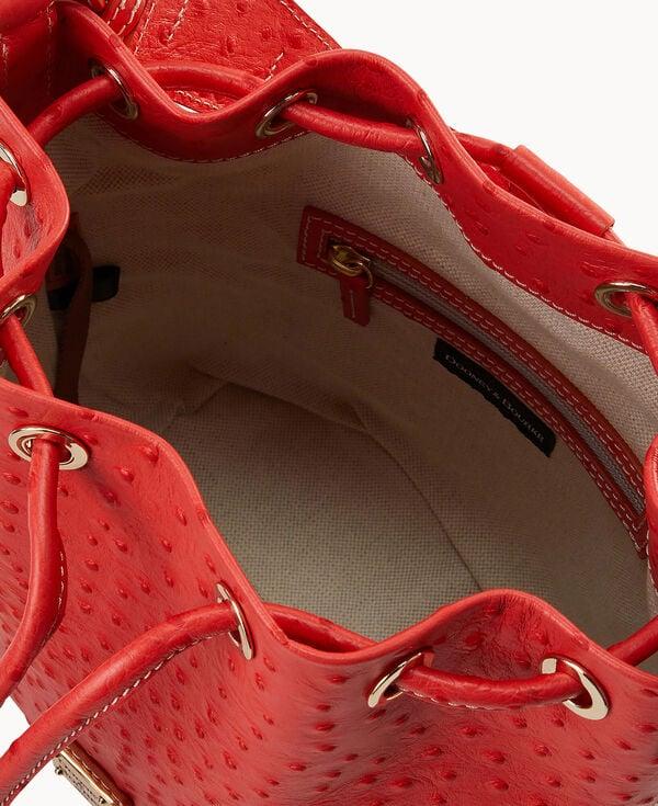 Dooney & Bourke Ostrich Small Drawstring Geranium