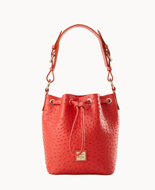 dooney & bourke Ostrich Small Drawstring Geranium